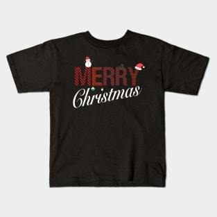 Merry Christmas Leopard Buffalo Red Plaid For Men and Women Kids T-Shirt